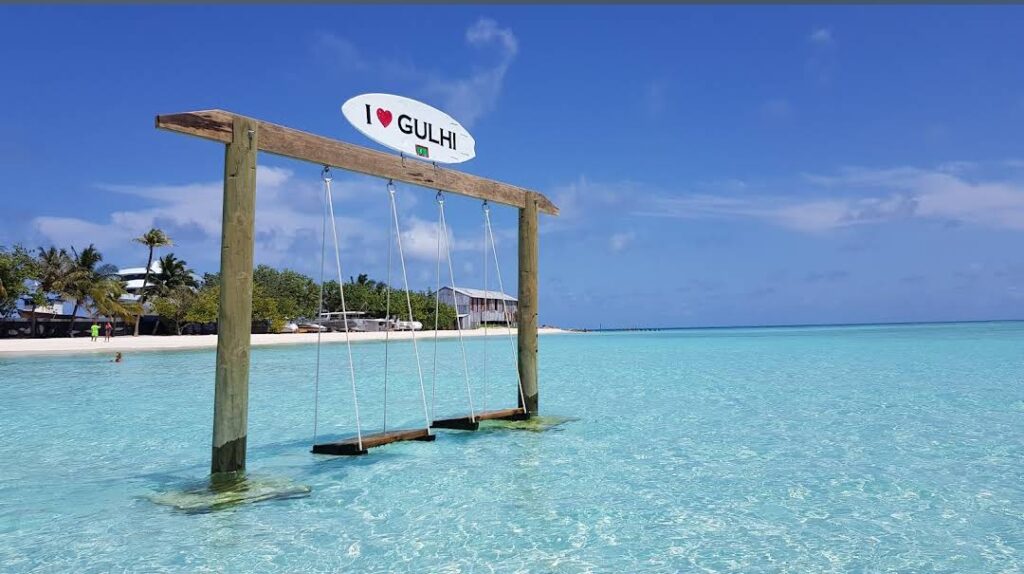Where is Gulhi Beach located in the Maldives?
